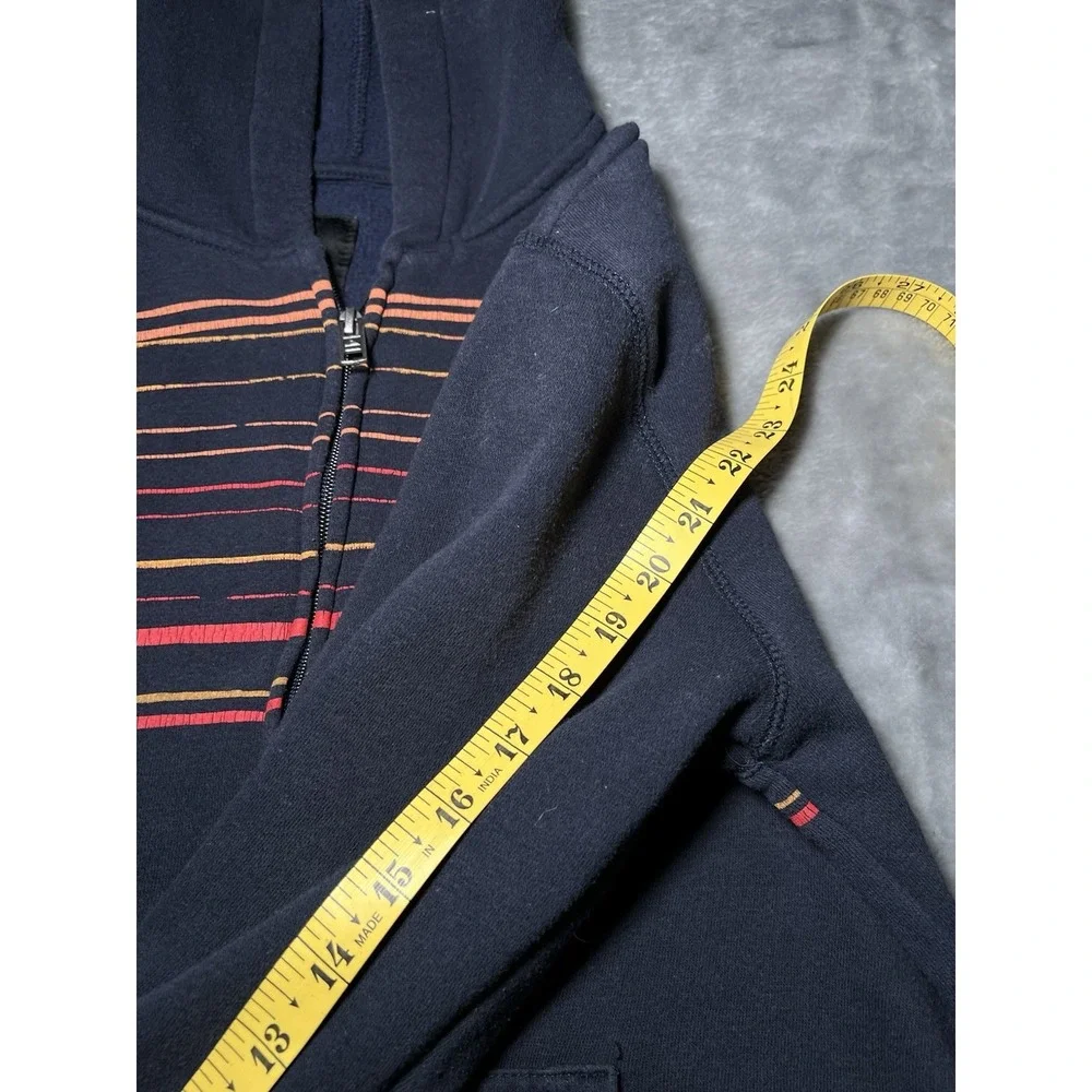 Quiksilver Hoodie Boys Large Blue Long Sleeve Full Zip Cotton Blend